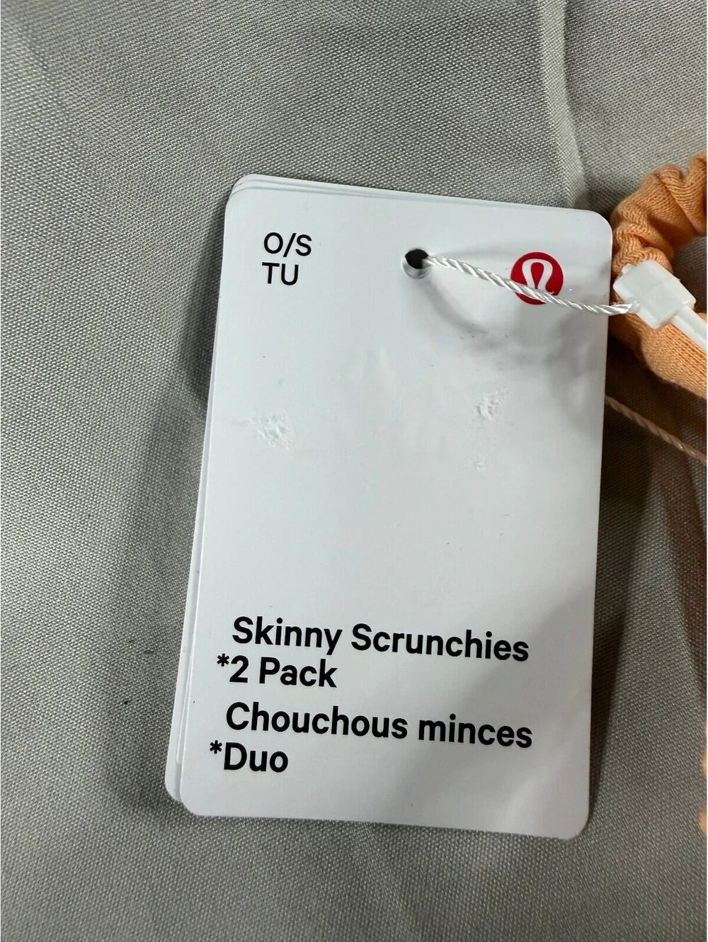 Lululemon Skinny Scrunchies 2 Pack Hair Ties in Rock Melon NWT